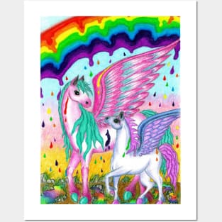 Rainbow Rain Posters and Art